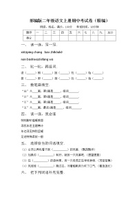 部编版二年级语文上册期中考试卷（精编）