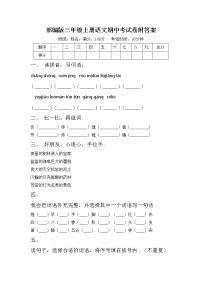 部编版三年级上册语文期中考试卷附答案