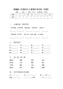 部编版三年级语文上册期中考试卷（真题）