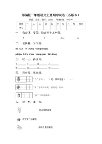 部编版一年级语文上册期中试卷（各版本）