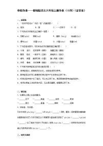 寒假作业——部编版语文六年级上册作业（十四）（含答案）