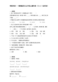 寒假作业——部编版语文五年级上册作业（十二）（含答案）