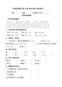 语文四年级下册16 海上日出当堂检测题