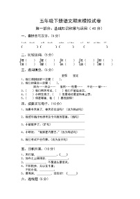 部编版 五年级下册语文期末模拟试卷测试卷