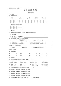 人教部编版六年级下册1 北京的春节一课一练