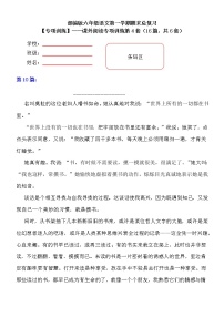 部编版 六年级语文上册 期末总复习《课外阅读专项练习第4套》（16篇，共6套）附答案