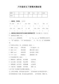 六年级语文下册期末试卷-新版推荐