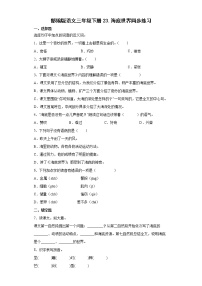 小学语文人教部编版三年级下册23 海底世界习题