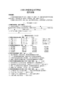 部编版六下语文学业水平考试卷