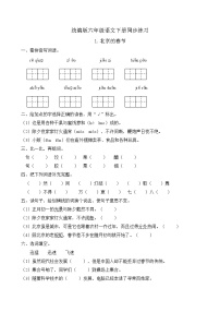小学语文人教部编版六年级下册1 北京的春节练习