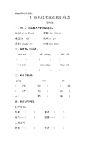 人教部编版四年级下册7 纳米技术就在我们身边同步练习题