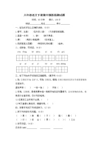 六年级语文下册期中模拟检测试题--含答案