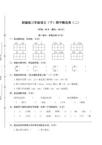 部编版 语文三年级（下）期中检测卷3（含答案）