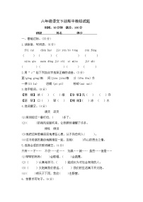 六年级语文下册期中模拟试题--含答案