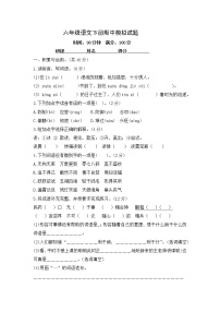 六年级语文下册期中模拟试题--含答案