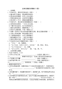 小升初复习《古诗文阅读专项练习（四）》（试题）-2021-2022学年语文六年级下册