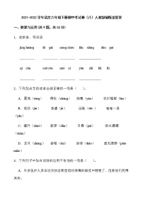 2021-2022学年语文六年级下册期中考试卷（八）人教部编版含答案