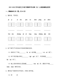 2021-2022学年语文三年级下册期中考试卷（九）人教部编版含答案