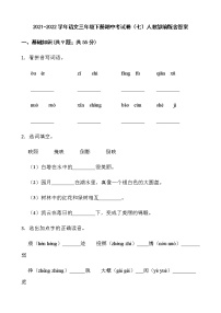 2021-2022学年语文三年级下册期中考试卷（七）人教部编版含答案