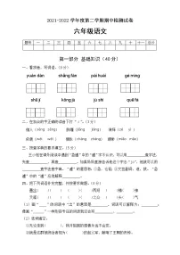 统编版小学语文六年级下册期中模拟考试B卷（有答案）