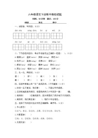 六年级语文下册期中模拟试题--含答案