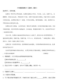 人教版六年级下册语文期中复习【阅读理解（记叙文、散文）】专项练习（无答案）