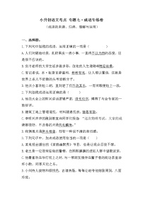 小升初语文考点++专题七+成语专练卷（试题）-2021-2022学年语文六年级下册