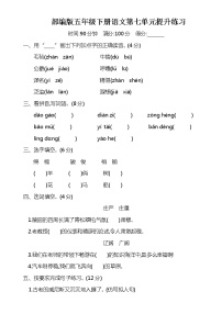 部编版五年级下册语文第七单元提升卷