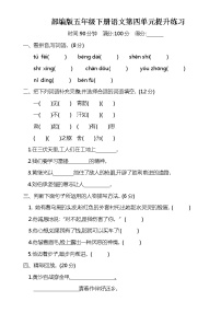 部编版五年级下册语文第四单元提升卷