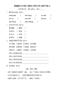 部编版五年级下册语文第五单元提升卷