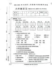 河南省周口市项城市2021-2022学年六年级下学期期中素质测评语文试题（无答案）