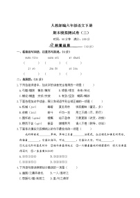 人教部编六年级语文下册期末模拟测试卷（三）含答案