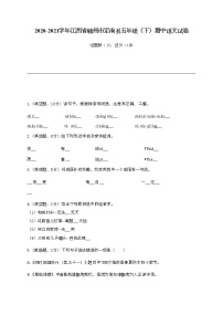 2020-2021学年江西省赣州市定南县五年级（下）期中语文试卷