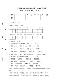 2021-2022学年度小升初语文综合模拟试卷（九）部编版 含答案