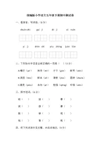 统编版小学语文五年级下册期中测试卷（含答案）