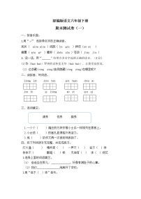 部编版语文六年级下册  期末测评卷1（含答案）