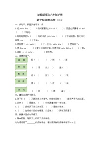 部编版语文六年级下册  期中测试卷2（含答案）