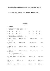 部编版小学语文四年级下册总复习专项材料+期末专项总复习练习卷及答案