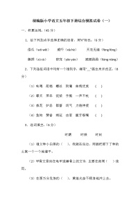 统编版小学语文五年级下册综合模拟试卷(含答案)(1)