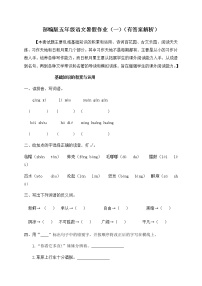 【假期提升】2022年精品五升六语文暑假作业（一）-人教部编版（含答案，含解析）