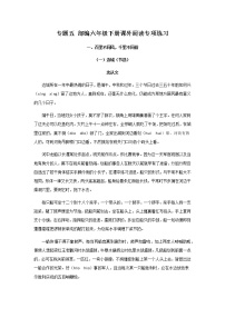 专题五 部编语文六年级下册课外阅读专项练习（含答案）