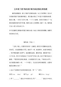 小学语文人教部编版五年级下册梅花魂课后练习题