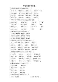 小升初字音字形+专项突破练习（试题）部编版语文六年级下册 (一)（含答案）