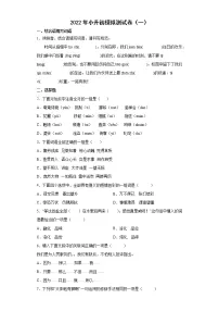 部编版语文六年级下册小升初模拟测试卷(一)(试题)(含答案)