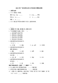 广东省茂名市2021-2022学年六年级下学期语文质量监测模拟测试卷（含答案）