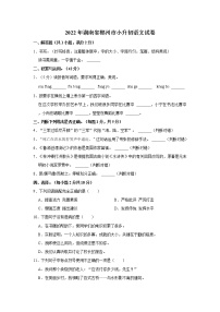 2022年湖南省郴州市小升初语文试卷  word，解析版