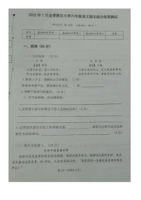 辽宁省大连市金普新区2021-2022学年六年级下学期期末语文试卷