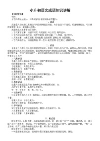 小学语文六年级下册小升初暑假复习（知识讲解+专项练习）（成语类）无答案