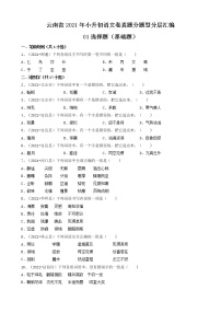 云南省2021年小升初语文卷真题分题型分层汇编-01选择题（基础题）