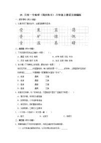 语文六年级上册19 只有一个地球练习